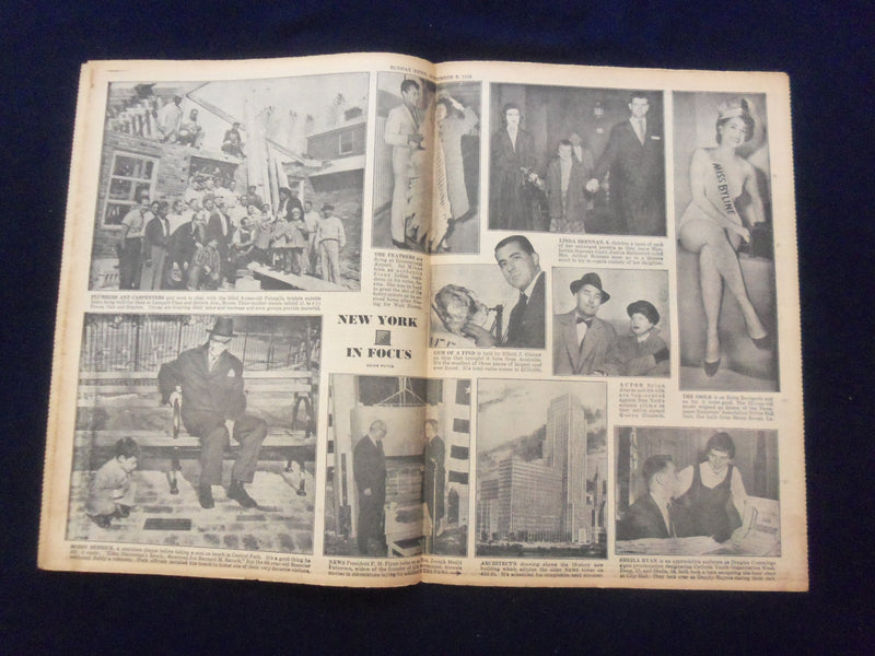 1958 NOV 9 NEW YORK SUNDAY NEWS NEWSPAPER - WILLIAM THULIN LIFE SAVED - NP 6771