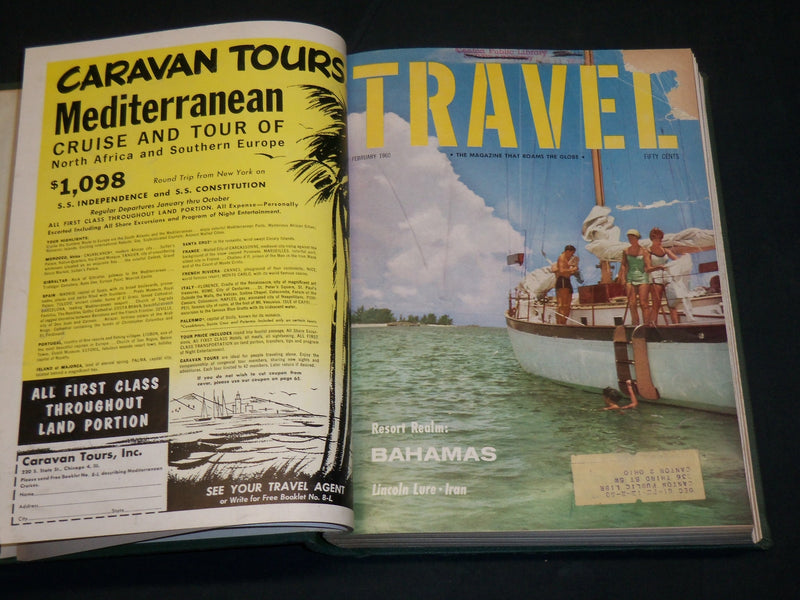 1960 JANUARY-DECEMBER TRAVEL MAGAZINE BOUND VOLUME - GREAT COVERS - KD 6003