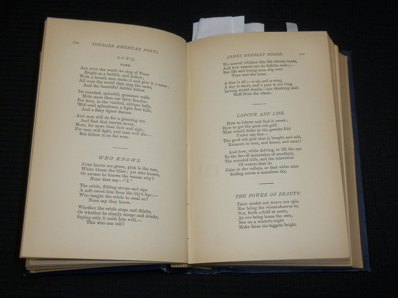 1891 YOUNGER AMERICAN POETS 1830-1890 HARDCOVER BOOK BY SLADEN - KD 7485