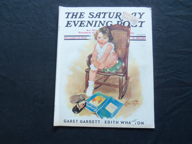1932 NOVEMBER 12 THE SATURDAY EVENING POST MAGAZINE - ILLUSTRATED COVER -SP 1489
