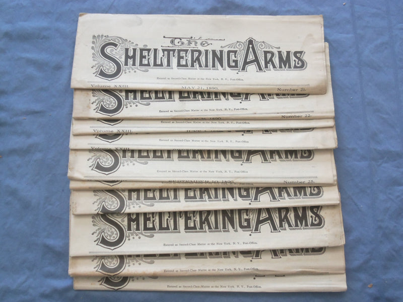 1890 THE SHELTERING ARMS NEWSPAPER - LOT OF 40 - #S 1-40 - NP 8425