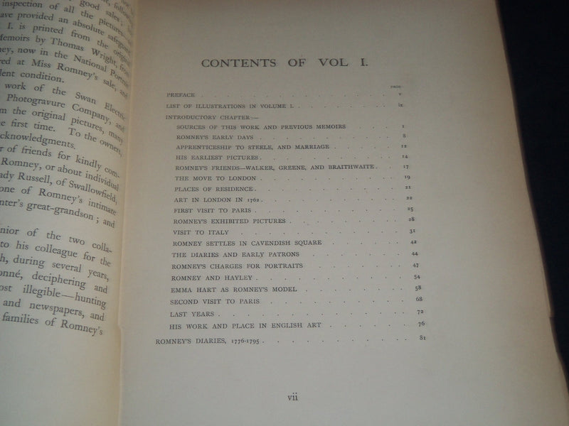 1904 ROMNEY BIOGRAPHICAL CRITICAL ESSAY CATALOG OF HIS WORKS VOLUME 1 & 2- Z 149