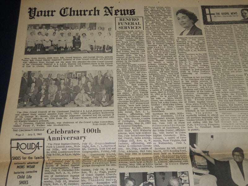 1963 JULY 5 CINCINNATI HERALD - GOV. RHODES ISSUES PROCLAMATION - NP 4404