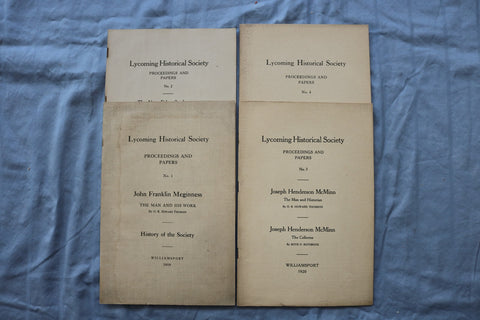 1919-1922 LYCOMING HISTORICAL SOCIETY PROCEEDINGS - LOT OF 4 - O 3864