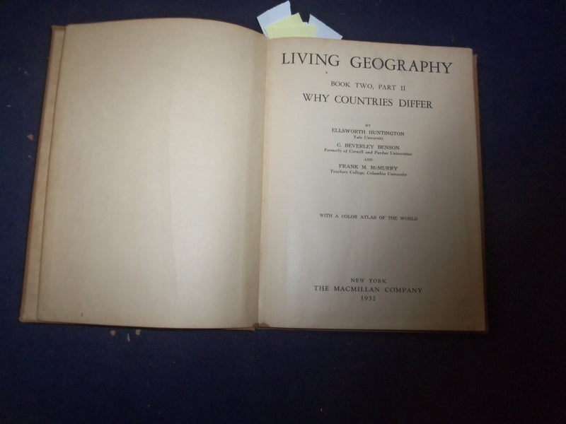 1932 LIVING GEOGRAPHY BOOK TWO PART TWO HARDCOVER BOOK - KD 8166