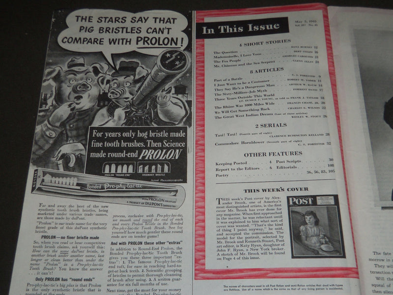 1945 MAY 5 THE SATURDAY EVENING POST MAGAZINE - ILLUSTRATED COVER - SP 352