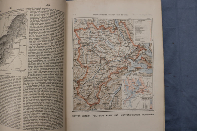 1902-1910 GEOGRAPHISCHES LEXIKON DER SCHWEIZ MAGAZINE- MAPS - LOT OF 19- O 3909