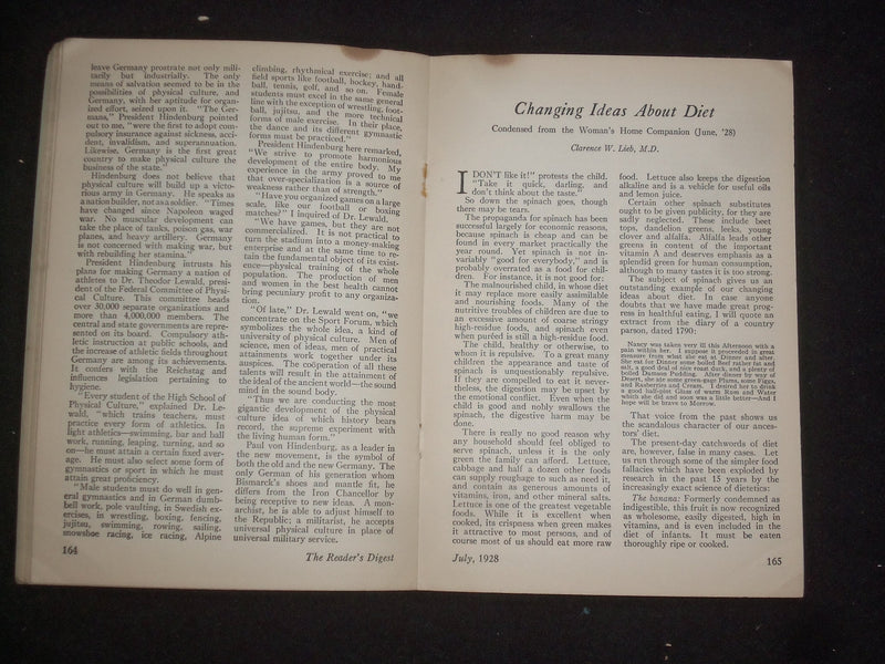 1928 JULY THE READER'S DIGEST SOFTCOVER BOOK - NUMBER 75 - J 9917