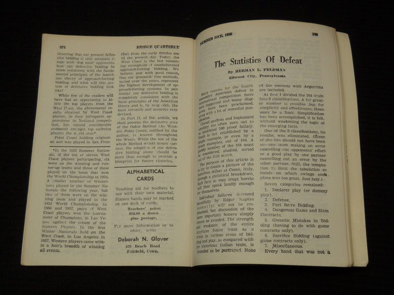1959 BRIDGE QUARTERLY MAGAZINE - VOLUME 3 ISSUE NO. 1 - K 2634