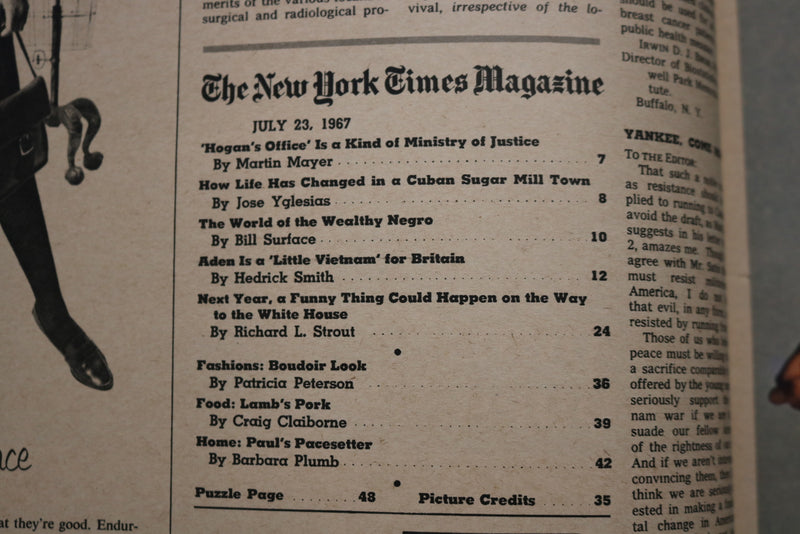 1967 JULY 23 THE NEW YORK TIMES MAGAZINE - FRANK S. HOGAN COVER - NP 8467