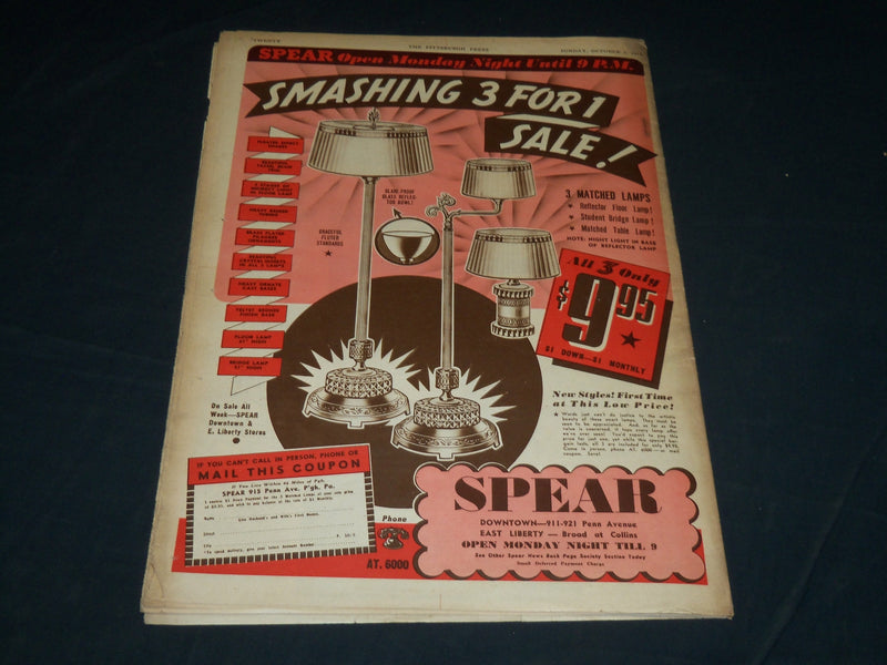 1941 OCTOBER 5 THE PITTSBURGH PRESS SUNDAY ROTO SECTION - ROLLING ROCK - NP 4498
