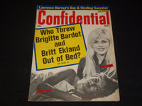 1967 SEPTEMBER CONFIDENTIAL MAGAZINE - BRIGITTE BARDOT & BRITT EKLAND - E 14615