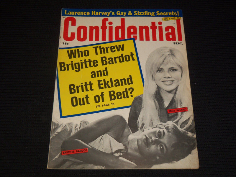 1967 SEPTEMBER CONFIDENTIAL MAGAZINE - BRIGITTE BARDOT & BRITT EKLAND - E 14615
