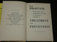 1970 YOUR PROSTATE TREATMENT AND PREVENTION BOOK JOHN H. TOBE - KD 6111