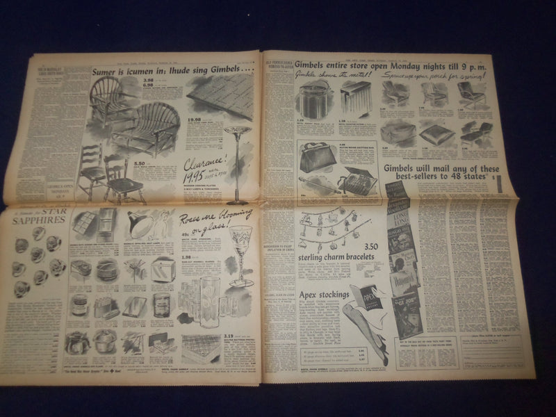 1945 MARCH 18 NEW YORK TIMES -COBLENZ FALLS IN SWIFT ASSAULT BY 3D ARMY- NP 6669