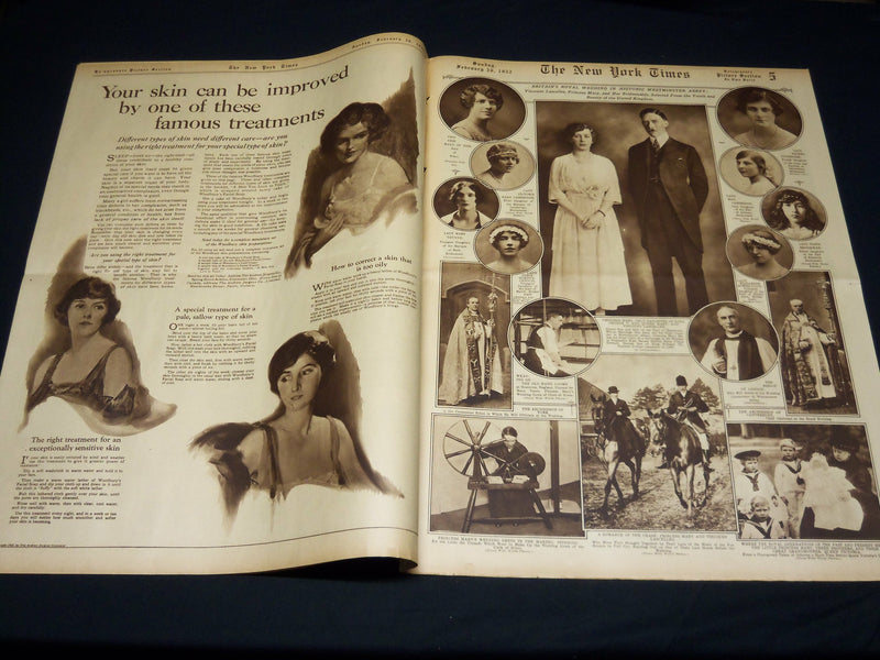 1922 FEBRUARY 26 NEW YORK TIMES PICTURE SECTION - ROYAL WEDDING - NT 8866
