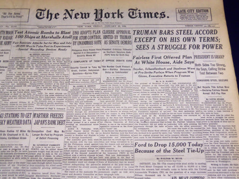 1946 JANUARY 25 NEW YORK TIMES - TRUMAN BARS STEEL ACCORD - NT 2961