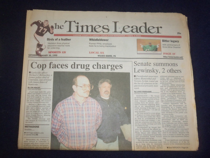 1999 JAN 30 WILKES-BARRE TIMES LEADER-SENATE SUMMONS LEWINSKY, 2 OTHERS- NP 8240