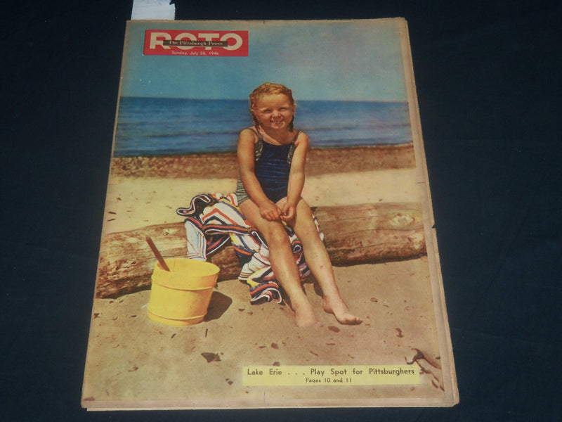 1946 JULY 28 THE PITTSBURGH PRESS SUNDAY ROTO SECTION - LAKE ERIE COVER- NP 4443
