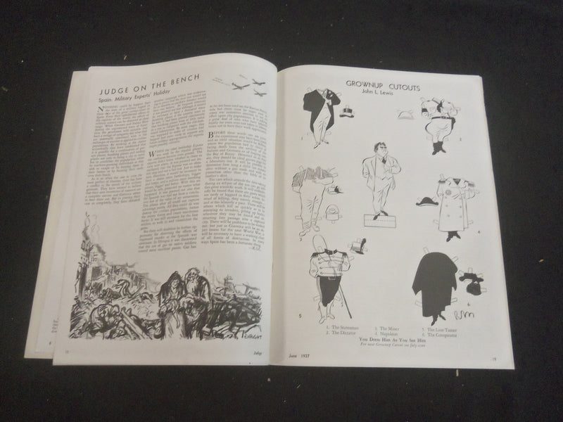 1937 JUNE JUDGE MAGAZINE - KEEP OFF THE GRASS COVER - B 4198Q