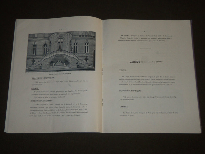 1910'S FAVRE & CIE CARRIERES & SCIERIES DE BOURGOGNE FRENCH CATALOGUE - FR 453