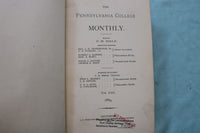 1877-1890 PENNSYLVANIA COLLEGE MONTHLY BOUND VOLUMES - LOT OF 7 - KD 9561