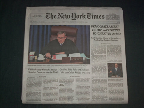 2020 JAN 23 NEW YORK TIMES-DEMOCRATS ASSERT TRUMP WAS TRYING TO CHEAT IN '20 BID