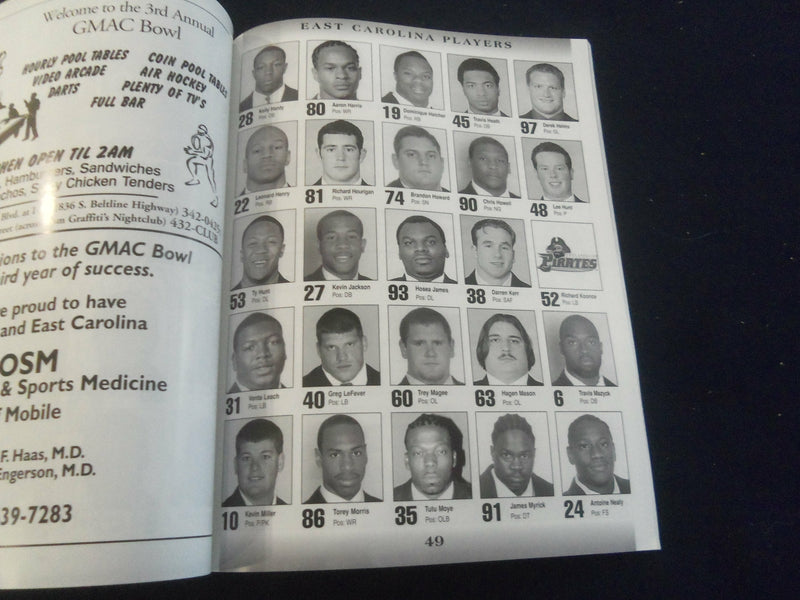 2001 DECEMBER 19 GMAC BOWL PROGRAM - MARSHALL VS. EAST CAROLINA - ST 5005B