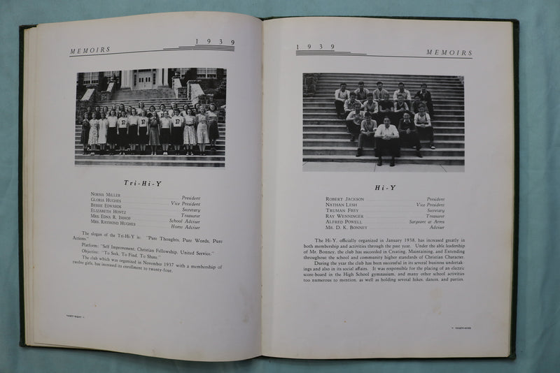 1939 MEMOIRS PEN ARGYL HIGH SCHOOL YEARBOOK - PEN ARGYL, PENNSYLVANIA - YB 3565