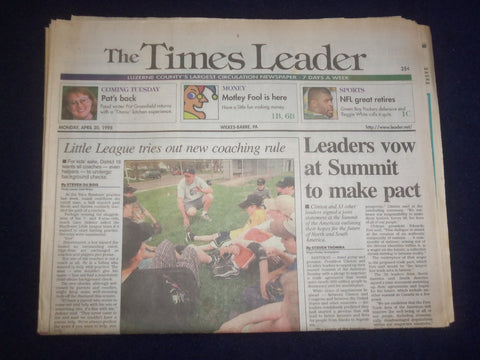 1998 APRIL 20 WILKES-BARRE TIMES LEADER-LEADERS AT SUMMIT TO MAKE PACT - NP 8219