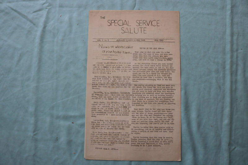 1943 THE SPECIAL SERVICE SALUTE NEWSPAPER - 16TH SPECIAL SERVICE UNIT - K 2545