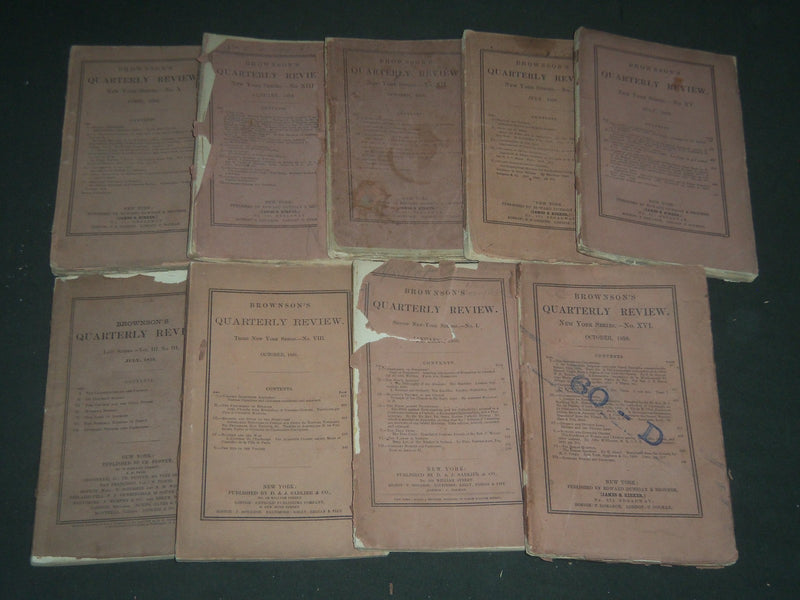 1847-1875 BROWNSON'S QUARTERLY REVIEW MAGAZINE LOT OF 23 ISSUES - WR 1293