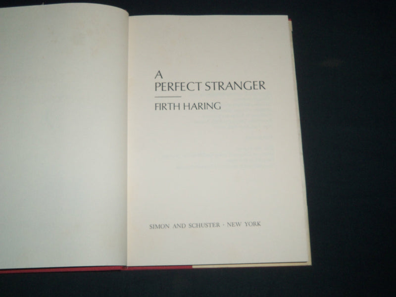 1973 A PERFECT STRANGER BOOK SIGNED BY FIRTH HARING - FIRST PRINTING - KD 5531