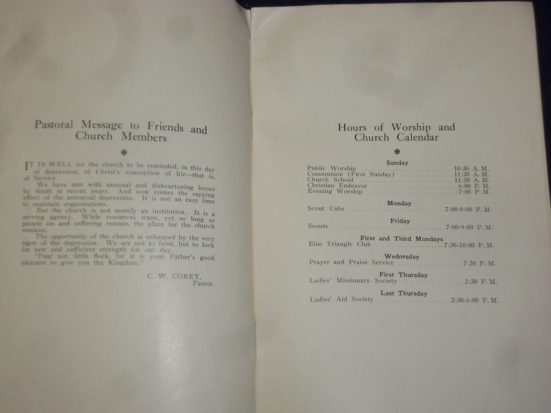1933 HISTORY, YEAR BOOK & DIRECTORY FIRST BAPTIST CHURCH -SPRINGVALE, ME- J 4452