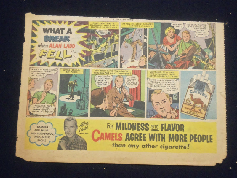 1950'S MOVIE STAR CAMELS COLOR COMICS ADS - LOT OF 6 - NP 5266