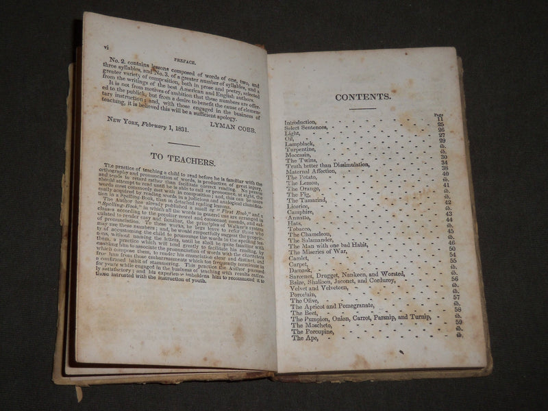 1836 COBB'S JUVENILE READER NO. 3 BOOK BY LYMAN COBB - CHAMBERSBURGH - KD 4841