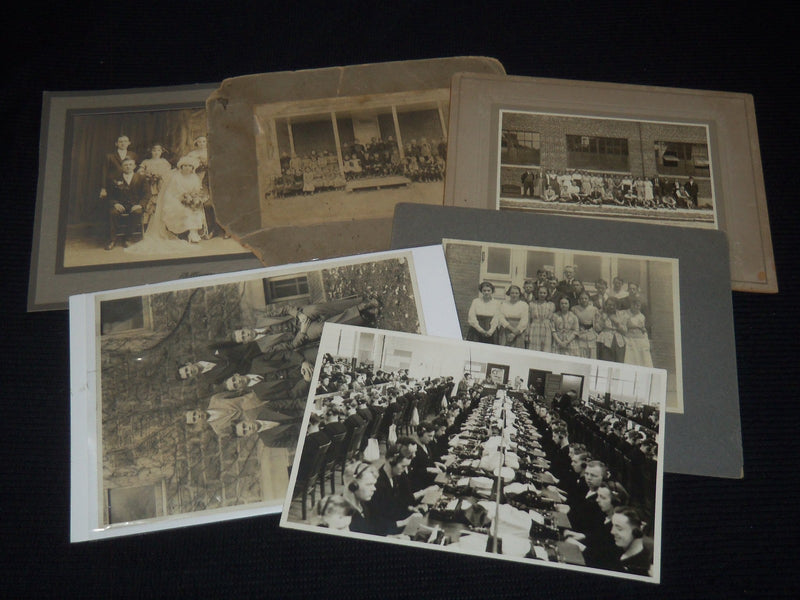 6 OLD GROUP PHOTOS - MOUNTED - #185