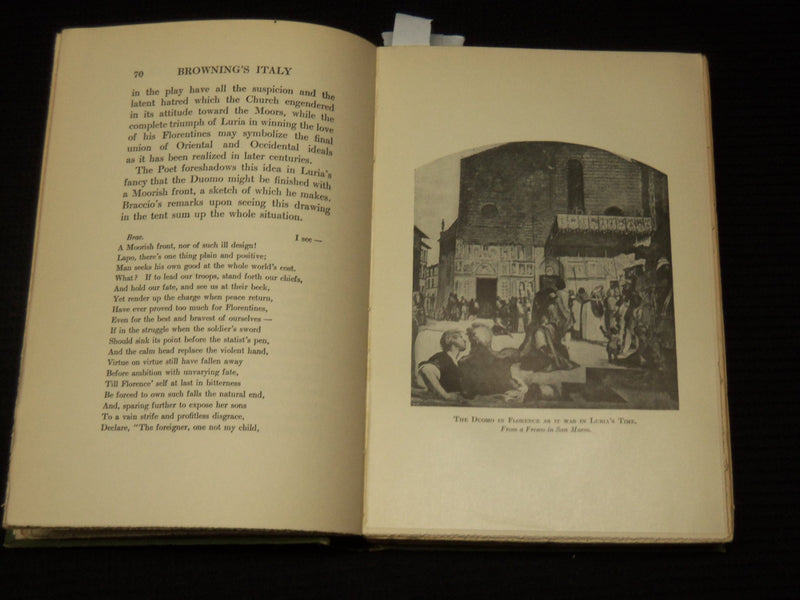 1907 BROWNING'S ITALY HARDCOVER BOOK BY HELEN ARCHIBALD CLARK - KD 9413