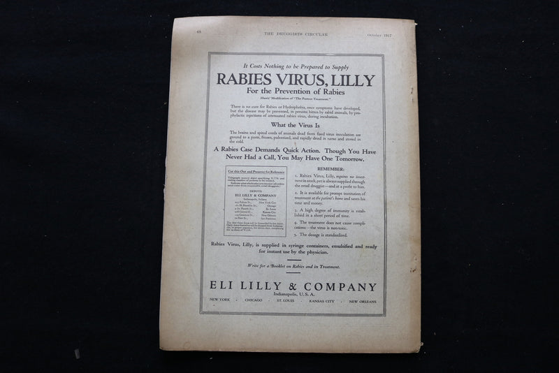 1917 OCTOBER THE DRUGGISTS CIRCULAR MAGAZINE - E 10145