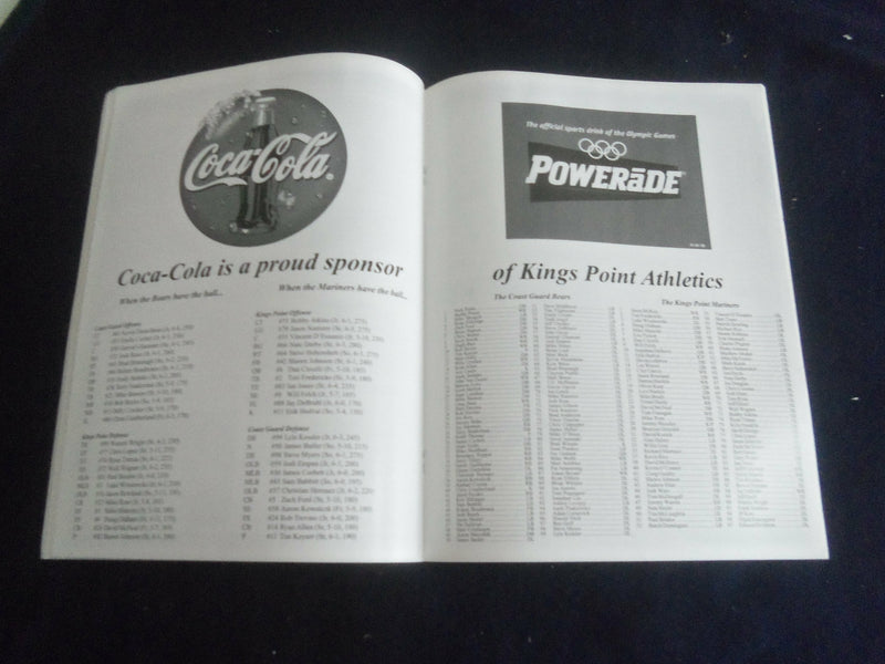 2000 NOV 11 FOOTBALL PROGRAM - U.S. MERCHANT MARINE VS COAST GUARD - SP 1215K