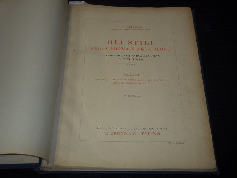1920'S GLI STILI NELLA FORMA E NEL COLORE VOLUME 1 - GIULIO FERRARI - Z 226