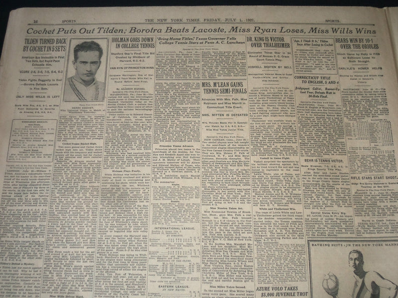 1927 JULY 1 NEW YORK TIMES - BYRD FLIES FOR HOURS IN FOG IN FRANCE - NT 7308