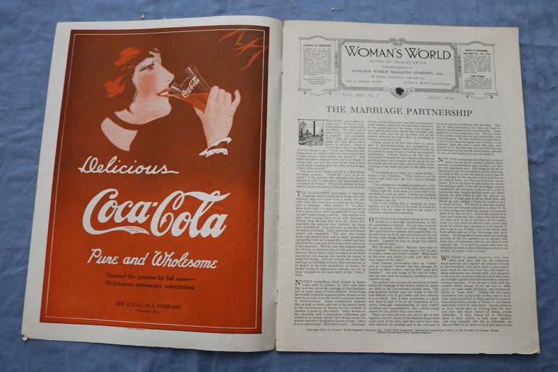 1914 JULY WOMAN'S WORLD MAGAZINE - ILLUSTRATIONS/STORIES/ADS - SP 4783K