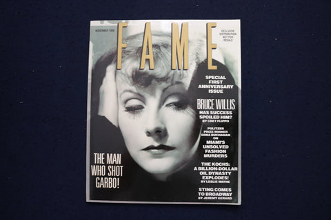 1989 NOVEMBER FAME MAGAZINE - GRETA GARBO COVER - E 18821