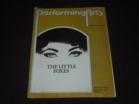 1981 SEPTEMBER PERFORMING ARTS MAGAZINE - THE LITTLE FOXES COVER - E 15961