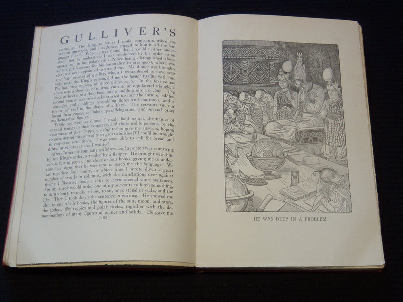 1909-1913 LOUIS RHEAD ILLUSTRATED BOOK LOT OF 2 - GULLIVER'S TRAVEL - KD 7809
