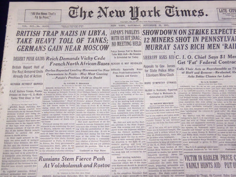 1941 NOVEMBER 22 NEW YORK TIMES - BRITISH TRAP NAZIS IN LIBYA - NT 1129