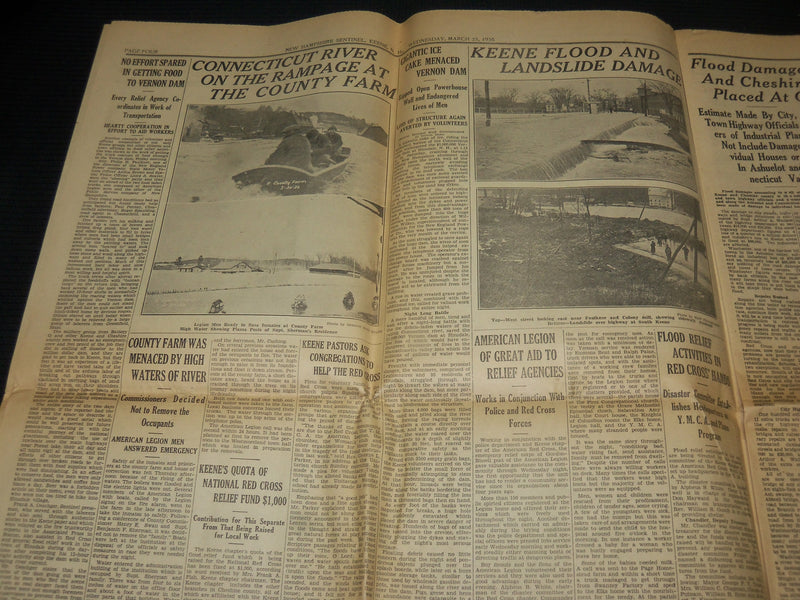 1936 MAR 25 NEW HAMPSHIRE SENTINEL NEWSPAPER TRAFFIC SUSPENDED BIG ARC- NP 4251Q
