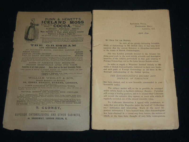 1890-1936 THE ENTOMOLOGIST'S MONTHLY RECORD & JOURNAL OF VARIATION LOT OF 515