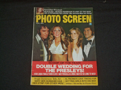 1975 AUGUST PHOTO SCREEN MAGAZINE - ELVIS PRESLEY - JACQUELINE KENNEDY - ST 6254